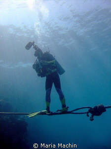Walking the Line. Amazing what you can do in water. Mid M... by Maria Machin 